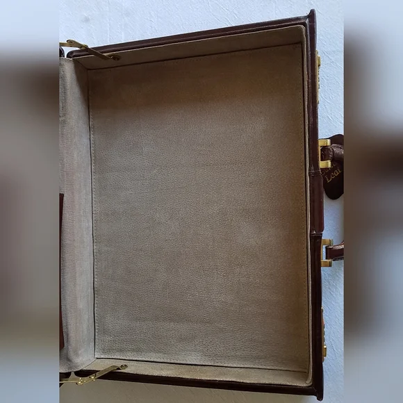 Vintage Genuine Leather Briefcase Attache Document Case - Picture 14 of 16